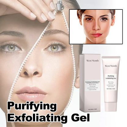 West&Month 50g Purifying Exfoliating Gel Cleaning Pores Blackhead Dark Dead Skin Remover Repair Cleans Dirt Oil Face Body Gel