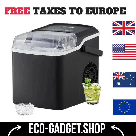 VEVOR Countertop Ice Maker, Self-Cleaning Portable Ice Maker with Ice Scoop and Basket, Ice Machine with 2 Sizes Bullet Ice