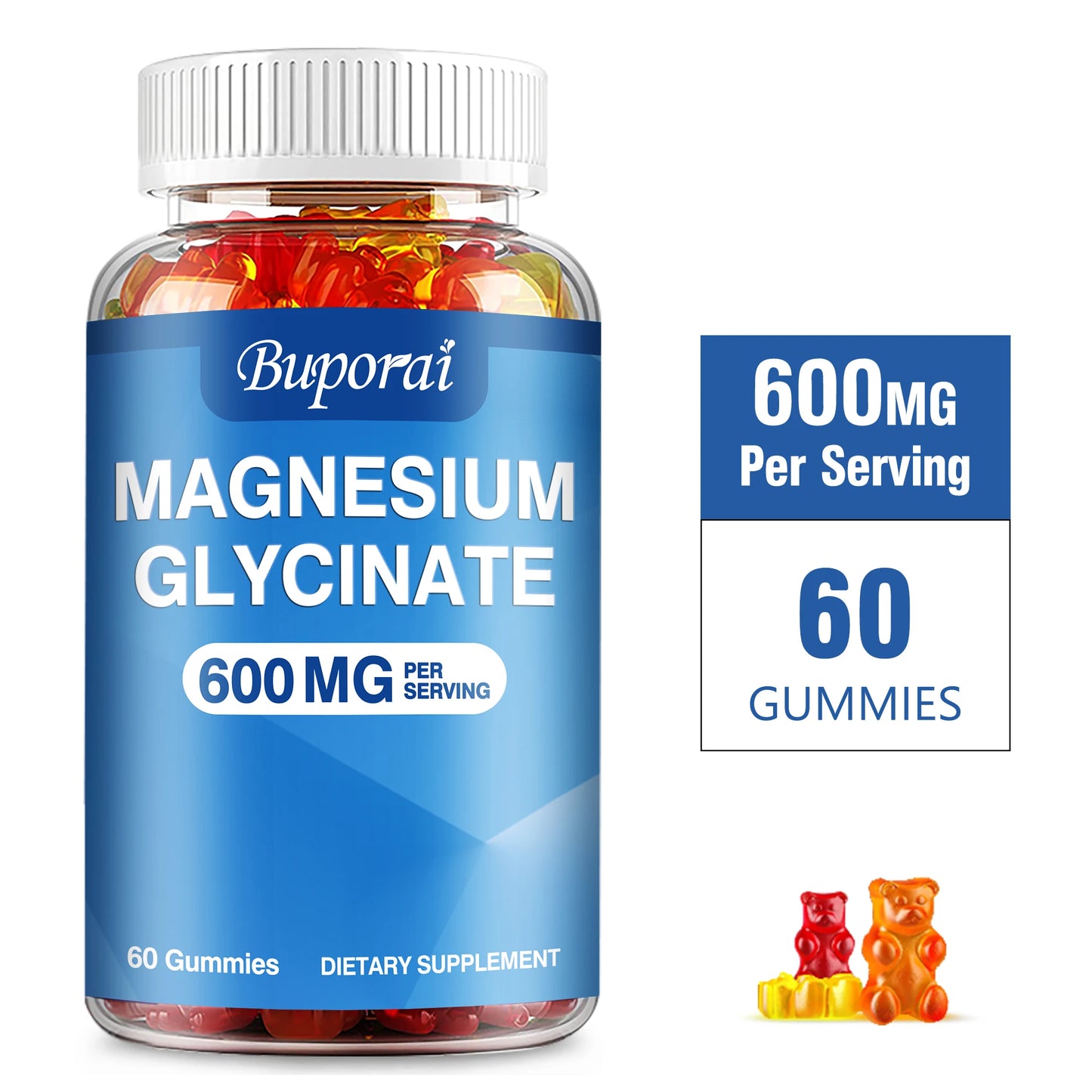 Magnesium Glycinate Gummies - for Relaxation, Cognition & Sleep Quality, Supports Nerve & Bone & Muscle Health - 60 Gummies