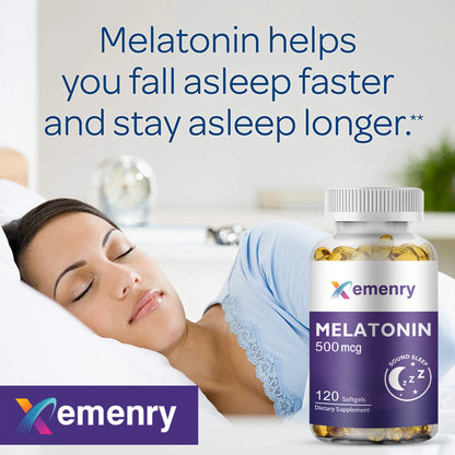 Melatonin - Improve Sleep Quality, Relieve Anxiety, Stress, and Help Deep Sleep - 120 Capsules