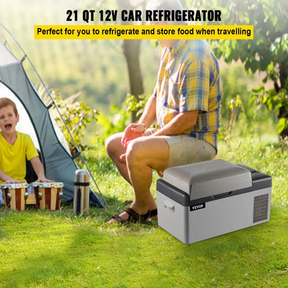 VEVOR Car Refrigerator 20L Compressor Portable Small Refrigerator Freezer Mini Electric Cooler for Driving Travel Fishing Outdoo