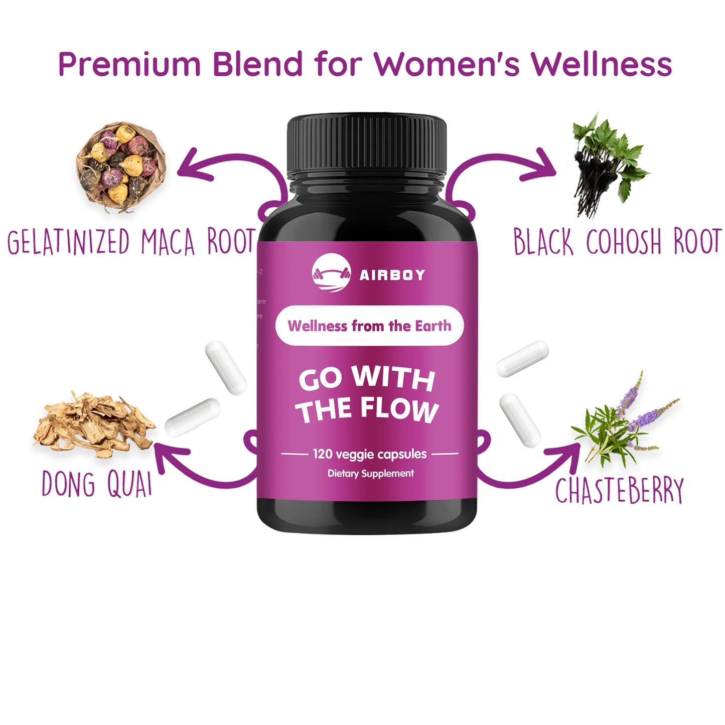 Female Hormone Balance - Helps with Bloating, Weight Management, PCOS, Menopause - 120 Capsules