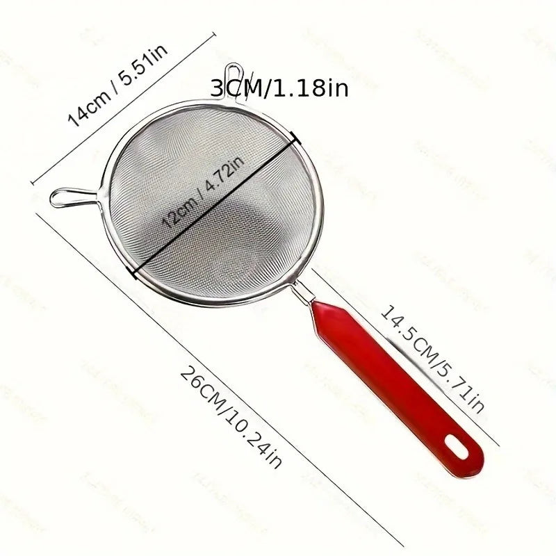 1pc/3pc Fine Mesh Strainer, Flour Sifter, Stainless Steel Sieve, Kitchen Gadgets, Home Kitchen Items