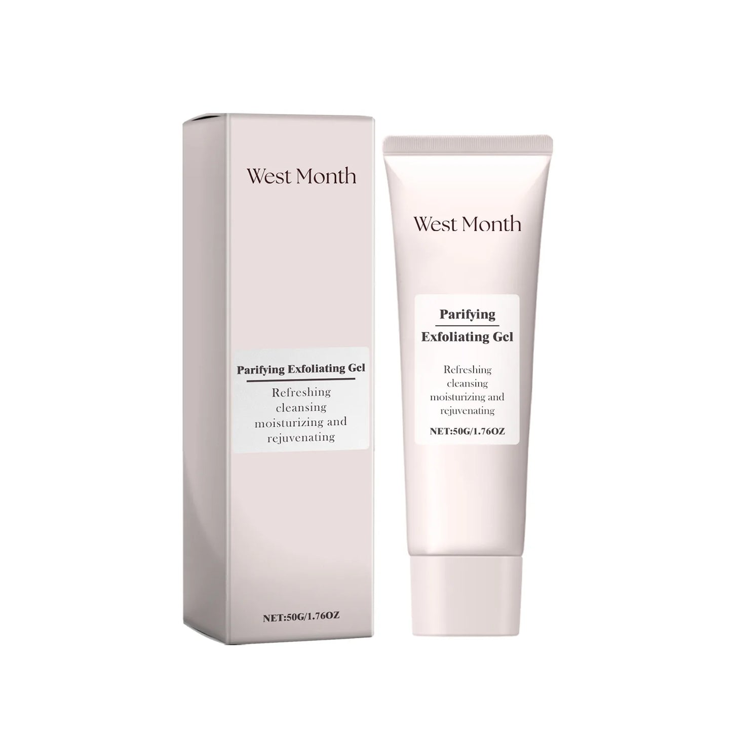 West&Month 50g Purifying Exfoliating Gel Cleaning Pores Blackhead Dark Dead Skin Remover Repair Cleans Dirt Oil Face Body Gel