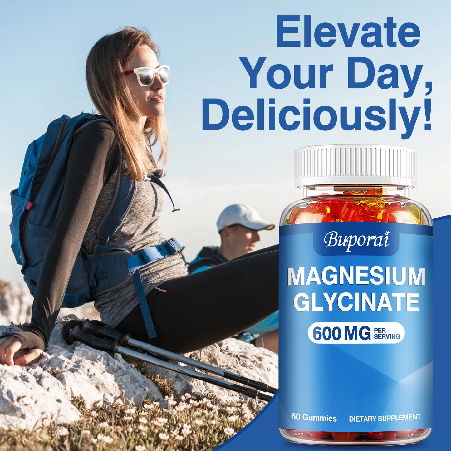 Magnesium Glycinate Gummies - for Relaxation, Cognition & Sleep Quality, Supports Nerve & Bone & Muscle Health - 60 Gummies
