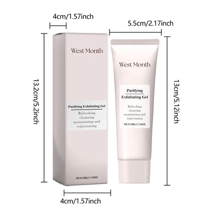 West&Month 50g Purifying Exfoliating Gel Cleaning Pores Blackhead Dark Dead Skin Remover Repair Cleans Dirt Oil Face Body Gel
