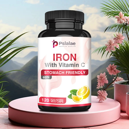 Iron 65 Mg - Supports Blood Cell Production and Promotes Heart, Brain, Muscle and Immune Health - 120 Capsules
