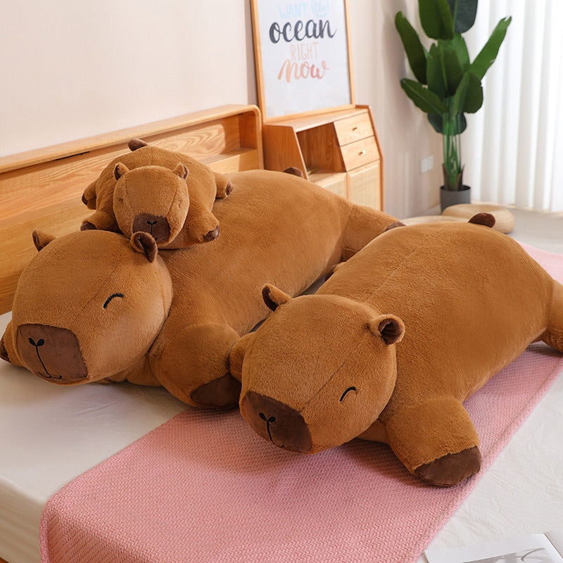 Plush Capybara Floor Mat Bed With Leg-supporting Large Capybara Capybara Pillow
