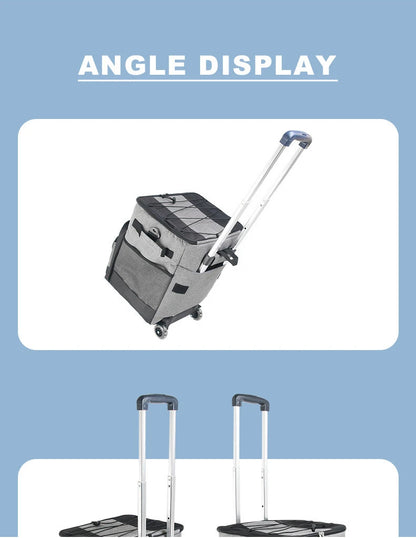 Camping Cooler Portable Insulated Cooler Bag with Wheels and Handle Ideal for Festivals Picnics Outdoor Camping Supply Accessory