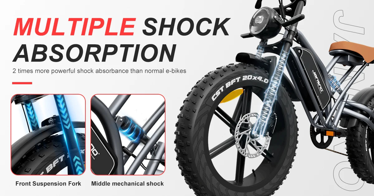 jansno x50 Adult Electric Bike 750W Motor EBicycle 48V 14AH 20 Inch Tire E-Bike Electric Mountain Bike Off-Road Motorcycle