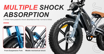 jansno x50 Adult Electric Bike 750W Motor EBicycle 48V 14AH 20 Inch Tire E-Bike Electric Mountain Bike Off-Road Motorcycle