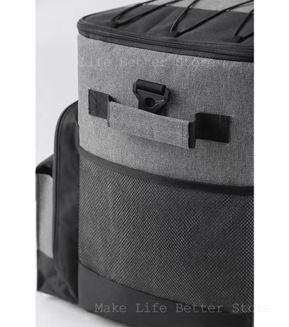 Ice Box Outdoor Thermal Cooler Box with Trolley Wheels Camping Portable Cooler Box Warm Box Refrigerator Box