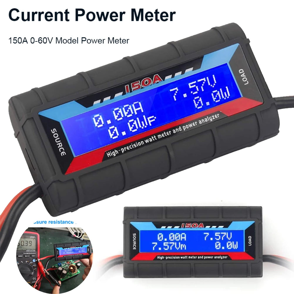 1PC 150A  0-60V High Precision Watt Meter Power Analyzer Backlight LCD Screen Digital Wattmeter Power Analyzer Voltmeter Ammeter