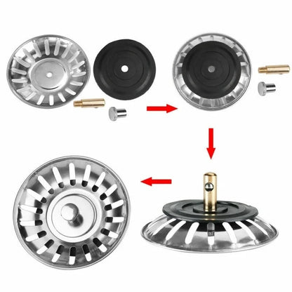 2/1Pcs Bathroom Sink Strainer Stainless Steel Pool Bathtub Drain Hair Catcher Stopper Waste Sink Filter Plug Kitchen Accessories