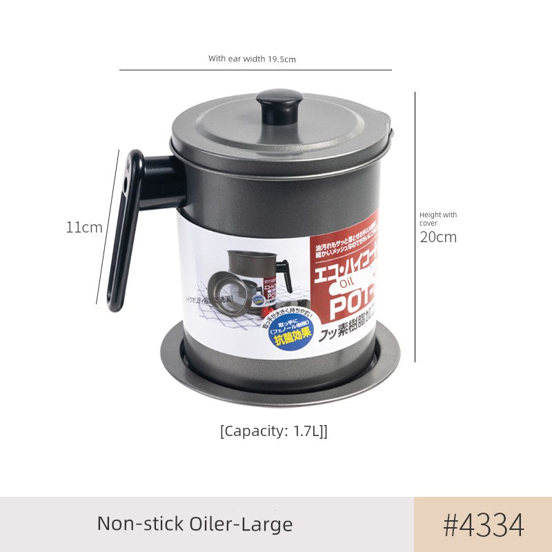 304 Stainless Steel Oil Draining Pot For Home Fried Oil Drain Oil Filter Oil Residue Belt Strainer Food Grade Lard Storage Tank