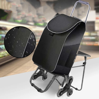 Shopping Cart for Groceries Luggage Cart Portable Utility Shopping Cart Heavy Duty Grocery Cart with Climbing Stair Wheels