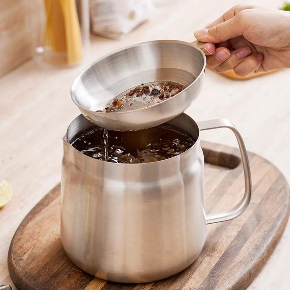 Features Oil Filter Pot Storage Container Oil Filter Pot Storage Container Rust Proof And Premium Mesh Stainless Steel