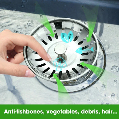 2/1Pcs Bathroom Sink Strainer Stainless Steel Pool Bathtub Drain Hair Catcher Stopper Waste Sink Filter Plug Kitchen Accessories