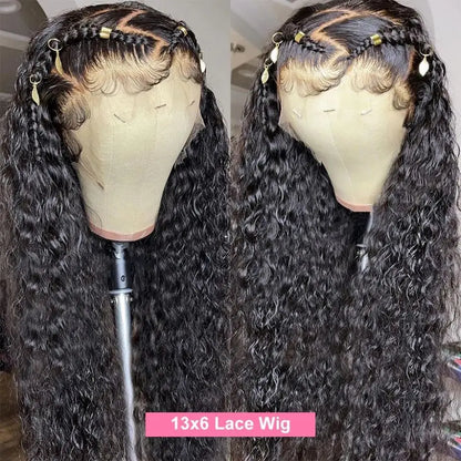 Cur Wig Human Hair Deep Wave HD 13x4 Lace Frontal Wig Human Hair Wig Water Wave 4x4 Lace Closure 200% 13X6 HD Lace Frontal Wig