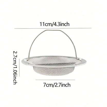 1/2/3Pcs Kitchen Sink Strainer With Handle Stainless Steel Mesh Filter Drain Stopper Food Residue Hair Catcher Prevents Clogs