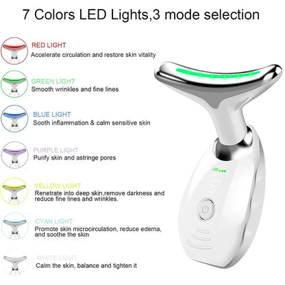 EMS Microcurrent Chin Lifting Face Neck Beauty Device LED Photon Firming Rejuvenation Anti Wrinkle Skin Care Facial Massager