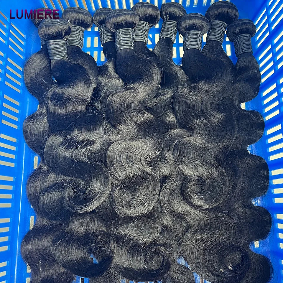 Virgin Raw Body Wave Bundles 1/3/4PCS Human Hair Extensions 100% Unprocessed Hair Bundles Hair Weave Extensions Double Weft