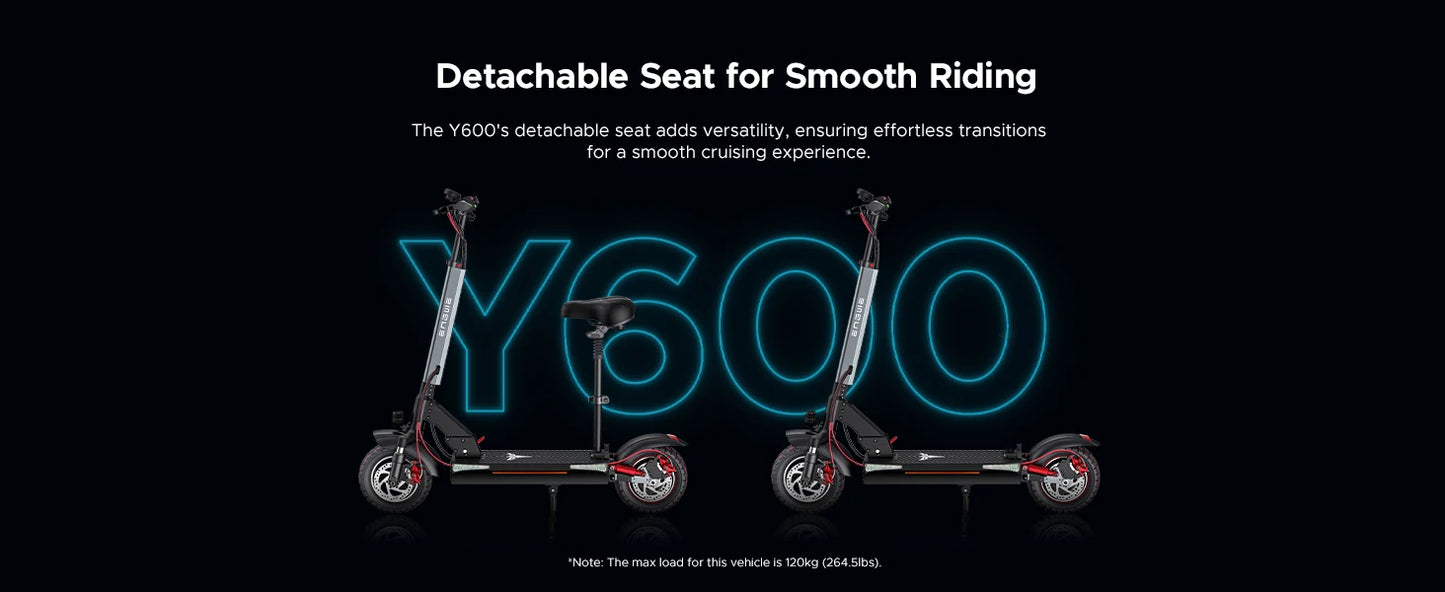 ENGWE 830W Peak Electric Folding Scooter, 48V 18.2AH, 43.5 Miles Range, 28mph, 10*4.0 Tires, Full Suspension, City & Rough Road