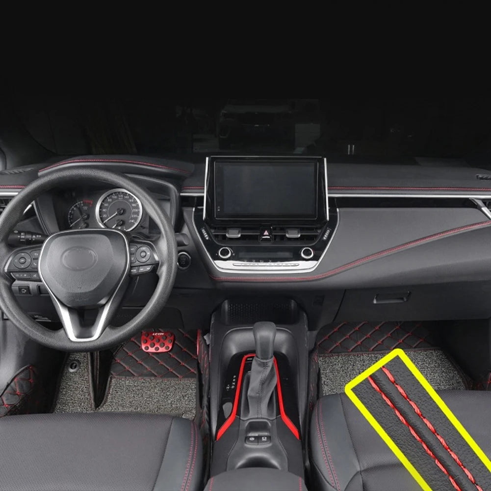 Car Mouldings Trim PU Leather Car Interior DIY Strips Self-Adhesive Dashboard Leather Decorative Line Car Interior Accessories