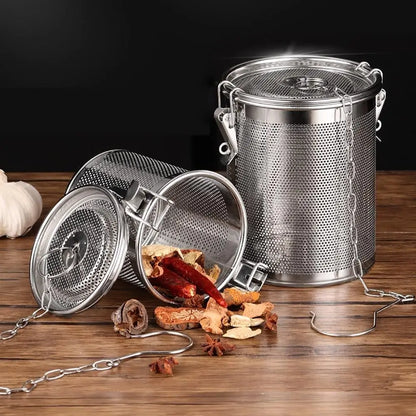 Stew Seasoning Strainer Kitchen Stainless Steel Brine Basket Filter Bag Brine Cage Aniseed Strainer Seasoning Ball Seasoning Box