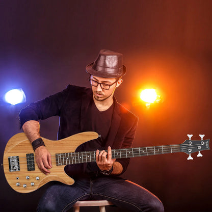 44 Inch GIB 4 String H-H Pickup Laurel Wood Fingerboard Electric Bass Guitar with Bag and other Accessories Burlywood