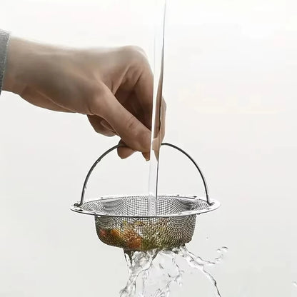 1/2/3Pcs Kitchen Sink Strainer With Handle Stainless Steel Mesh Filter Drain Stopper Food Residue Hair Catcher Prevents Clogs