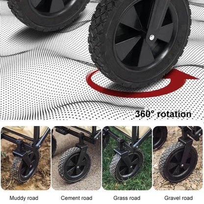 Portable Folding Utility Beach Cart Wagon Heavy Duty Large Capacity Foldable Wagon Outdoor Trolley Portable Garden Camping Cart