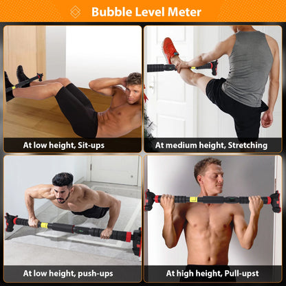 Pull Up Bar for Doorway Chin Up Bar with No Screws Wall Mount Non Slip Strength Training Pullup Bar Adjustable Pull Up Bar