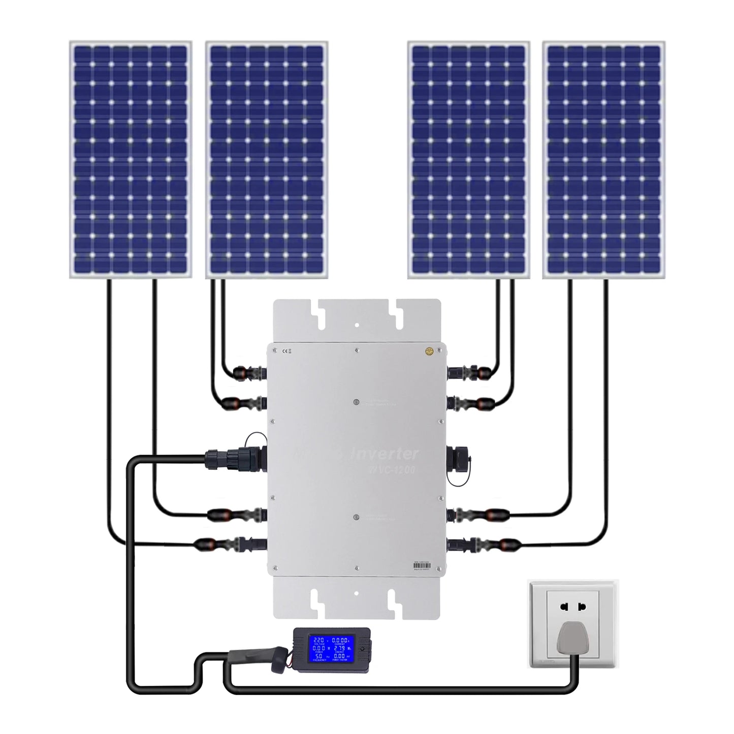 WVC-1200W Solar Grid Tie Inverter Waterproof IP65 Pure Sine Wave Inverter