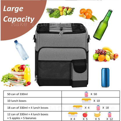 Ice Box Outdoor Thermal Cooler Box with Trolley Wheels Camping Portable Cooler Box Warm Box Refrigerator Box