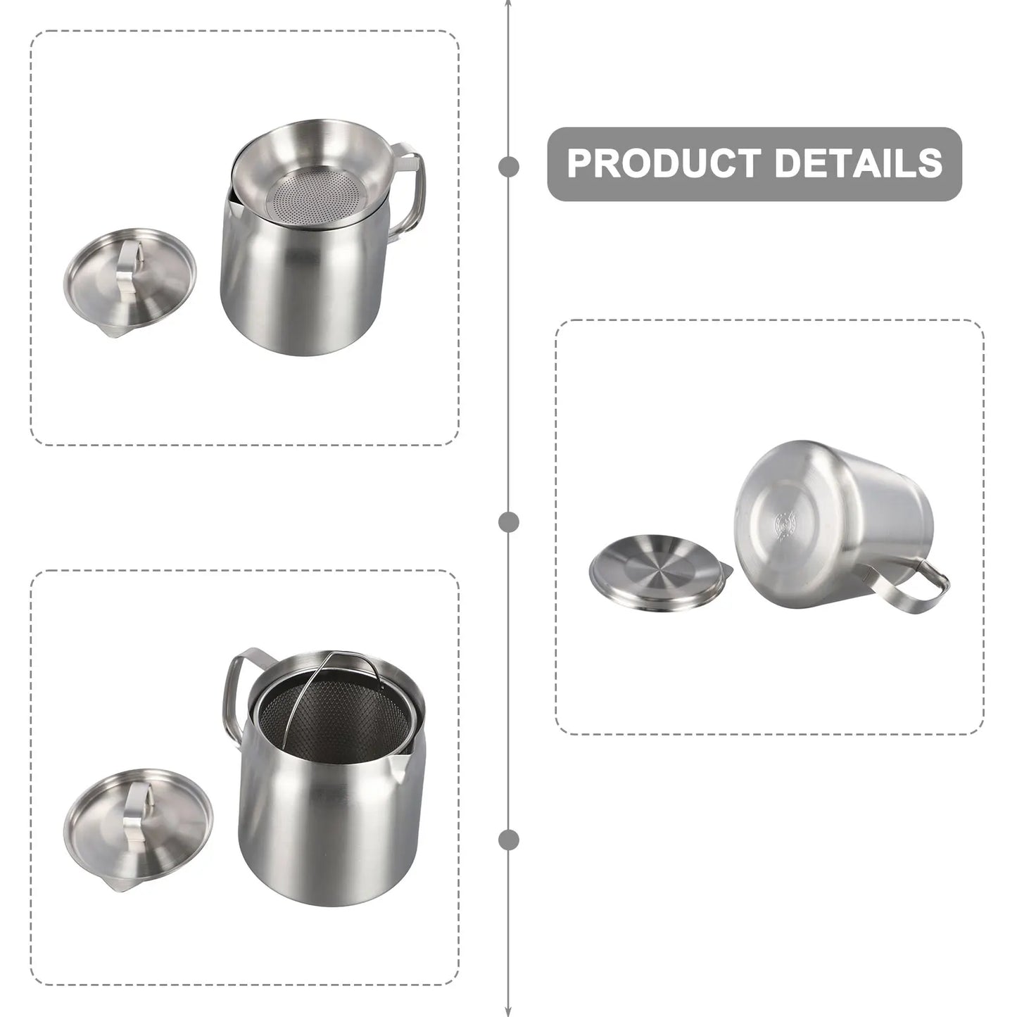 Features Oil Filter Pot Storage Container Oil Filter Pot Storage Container Rust Proof And Premium Mesh Stainless Steel
