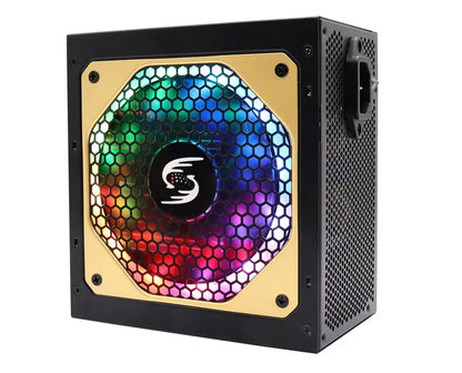 550W Power Supply Fully Modular PSU ARGB Gaming PC Power Supply 20+4Pin Connector with 120mm Low-Noise FDB Fan