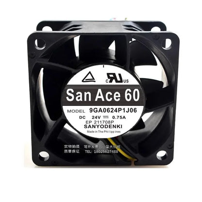 Original CPU Cooler Fan For Sanyo 9GA0624P1J06 24V 0.75A 4-wire Large Air Volume Cooling Fan 6038 60*60*38MM
