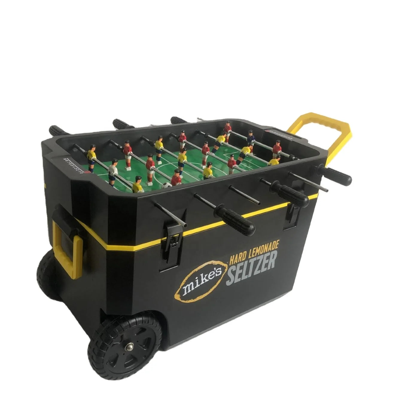 plastic cooler New Design 50L Hard Ice Cooler Box with logo promotion game cooler with big wheels rolling box