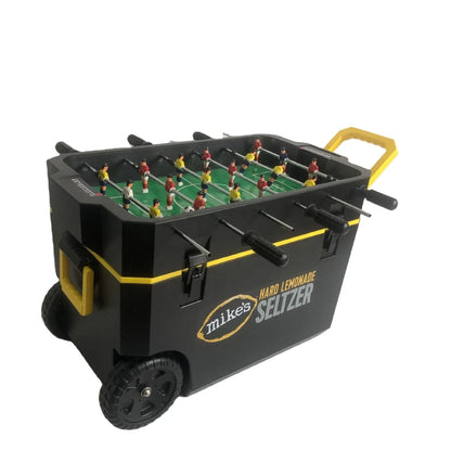 plastic cooler New Design 50L Hard Ice Cooler Box with logo promotion game cooler with big wheels rolling box