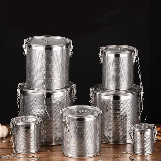 Stew Seasoning Strainer Kitchen Stainless Steel Brine Basket Filter Bag Brine Cage Aniseed Strainer Seasoning Ball Seasoning Box