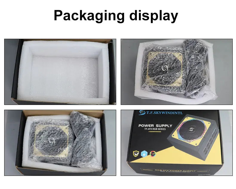 550W Power Supply Fully Modular PSU ARGB Gaming PC Power Supply 20+4Pin Connector with 120mm Low-Noise FDB Fan