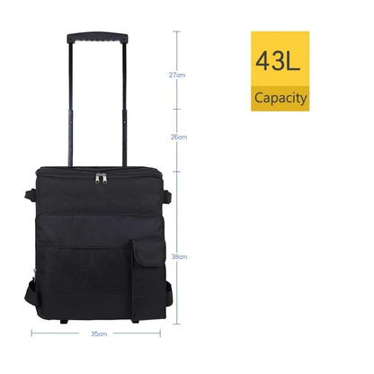 Camping Cooler Portable Insulated Cooler Bag with Wheels and Handle Ideal for Festivals Picnics Outdoor Camping Supply Accessory