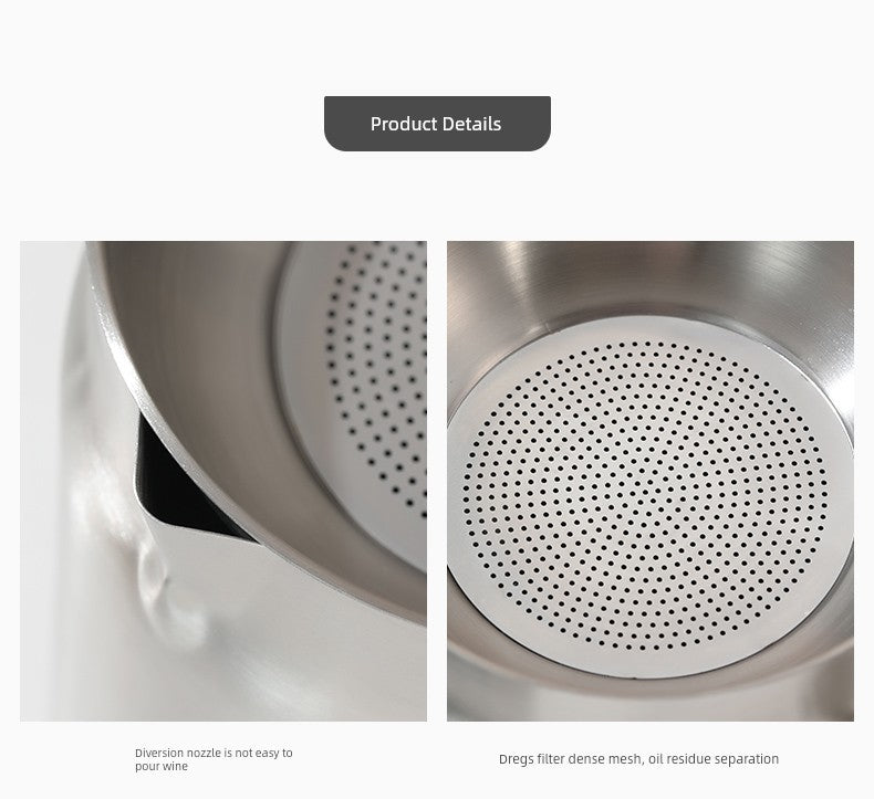 304 Stainless Steel Oil Draining Pot For Home Fried Oil Drain Oil Filter Oil Residue Belt Strainer Food Grade Lard Storage Tank