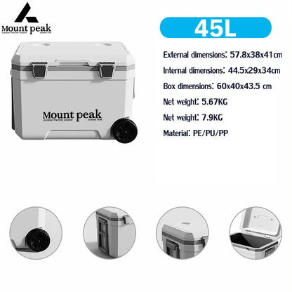 Mount Peak Camping Refrigerator Insulated Box 45L Large Capacity Portable Food BBQ Refrigerator Outdoor