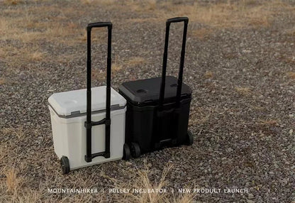 mount peak 38L Outdoor Refrigerator with Trolley Wheels Incubator Portable Warm Box BBQ Car Pulley Warm Box Refrigerator Box