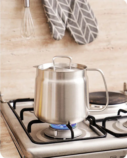 304 Stainless Steel Oil Filter Pot with Lid Deep Fryer Pasta Strainer Basket Chicken Fried Food Strainer Household Kitchen Tools