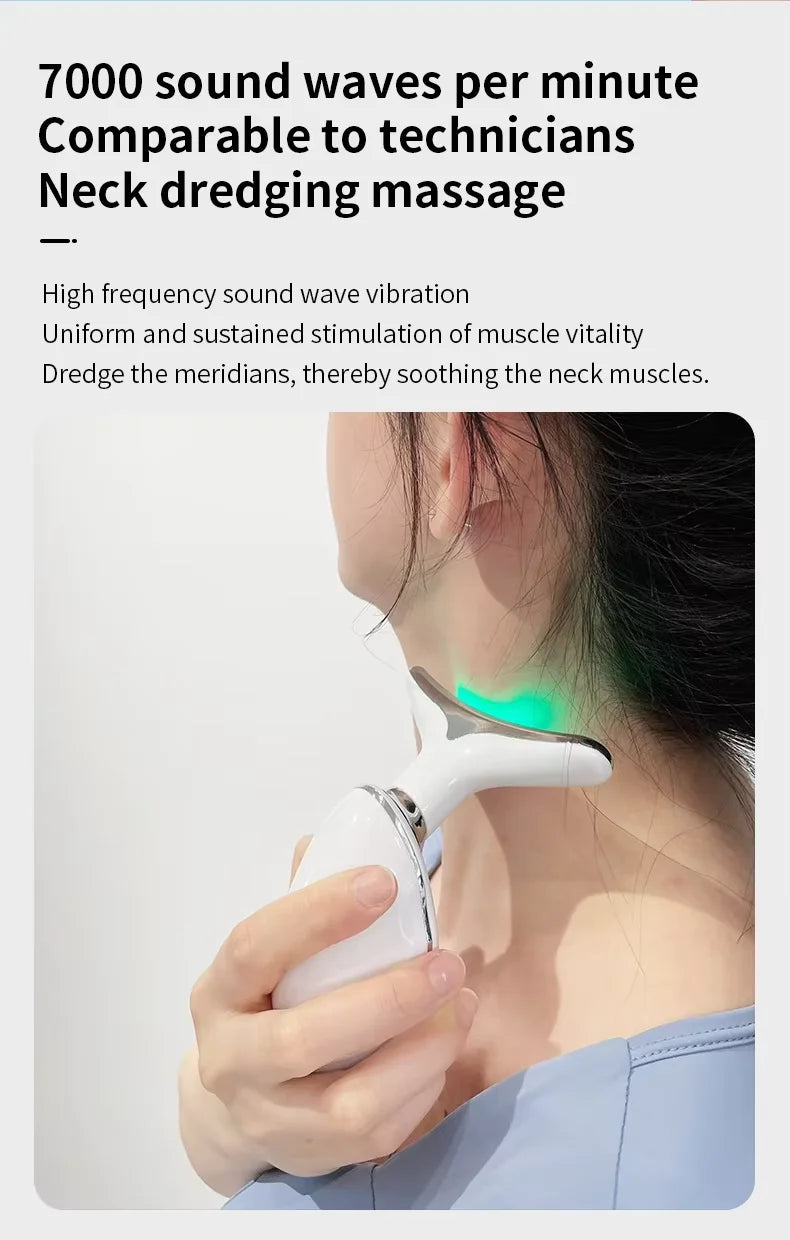 EMS Microcurrent Chin Lifting Face Neck Beauty Device LED Photon Firming Rejuvenation Anti Wrinkle Skin Care Facial Massager