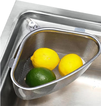 1 Piece Stainless Steel Sink Strainer Basket for Sink Colander In-Sink Mesh Colander Strainer Basket Triangle Sink Drainer YY133