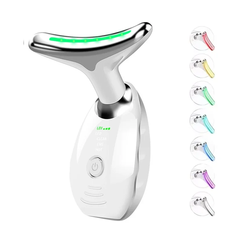 EMS Microcurrent Chin Lifting Face Neck Beauty Device LED Photon Firming Rejuvenation Anti Wrinkle Skin Care Facial Massager